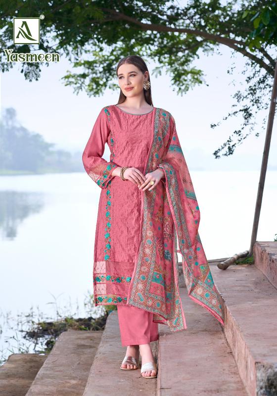 Alok suit yasmeen pakistani dress materials wholesalers in surat