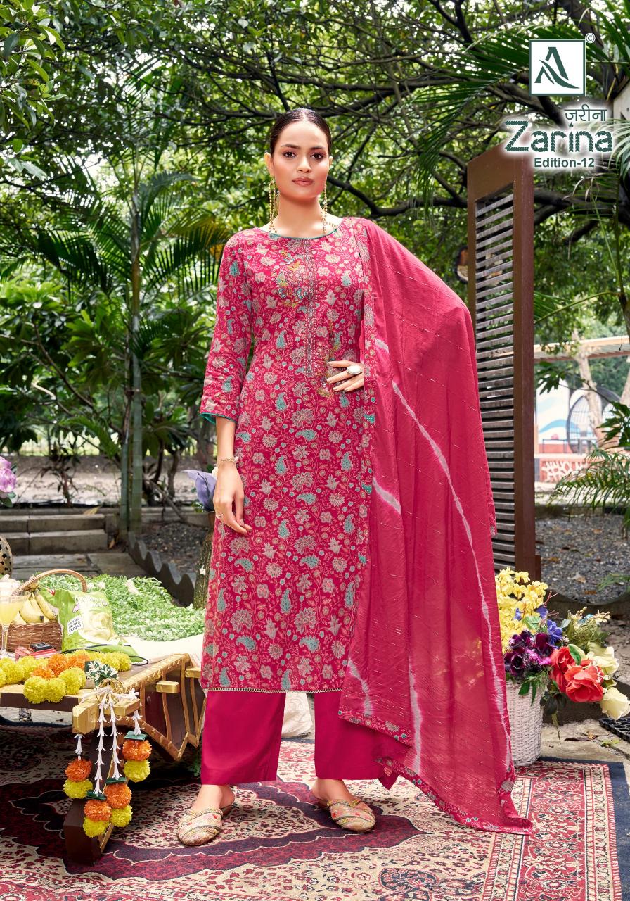 Alok suit zarina 12 dress materials in wholesale rate