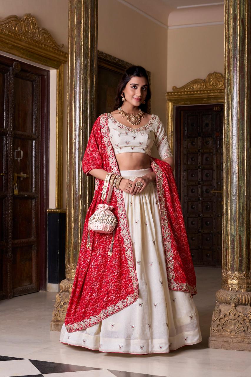 APARNA Vichitra Silk Bridal Lehenga choli in Ahmedabad