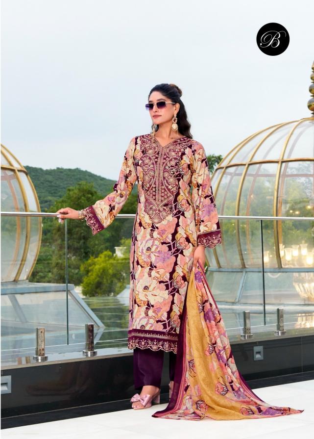 Belliza shehnaaz printed dress materials wholesale dealers