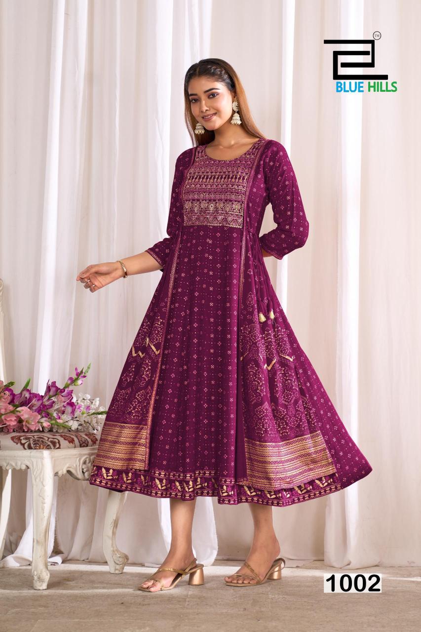 Blue hills sreeleela anarkali gown varanga kurtis wholesale