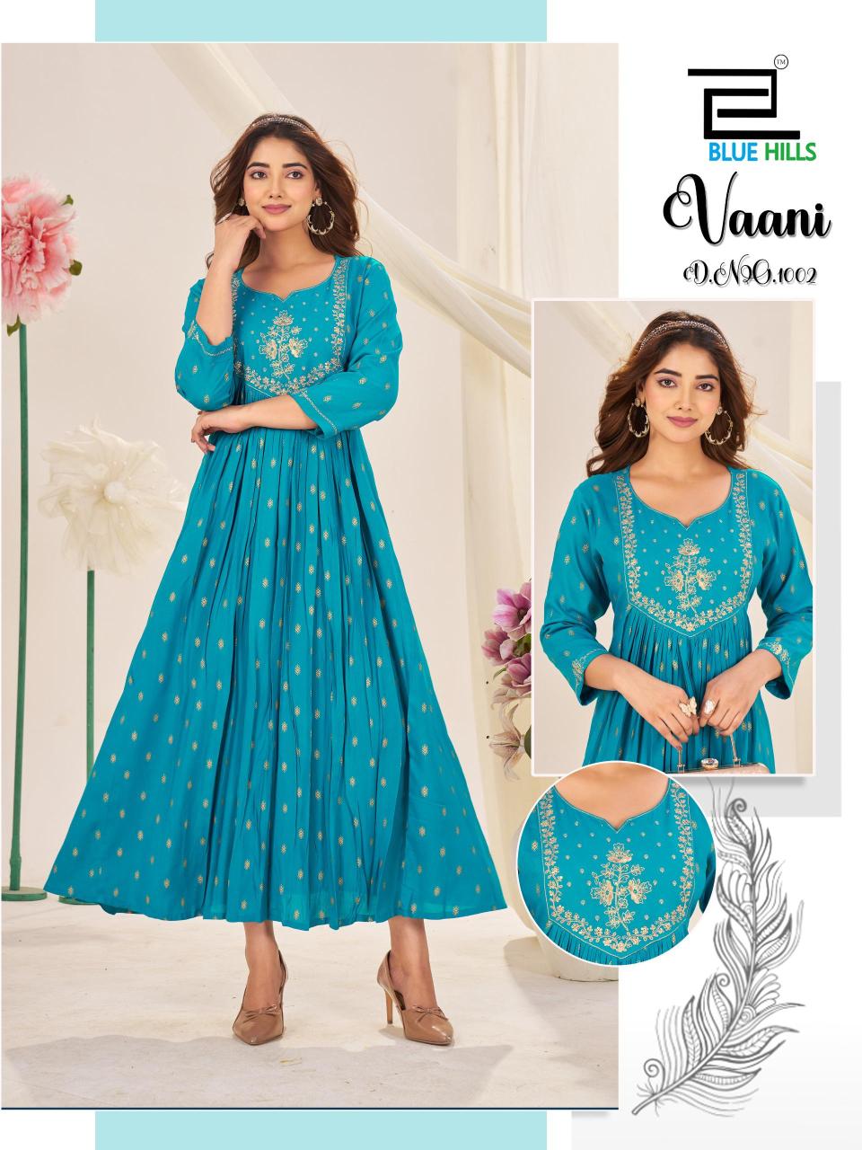 Blue hills vaani designer gown wholesaler