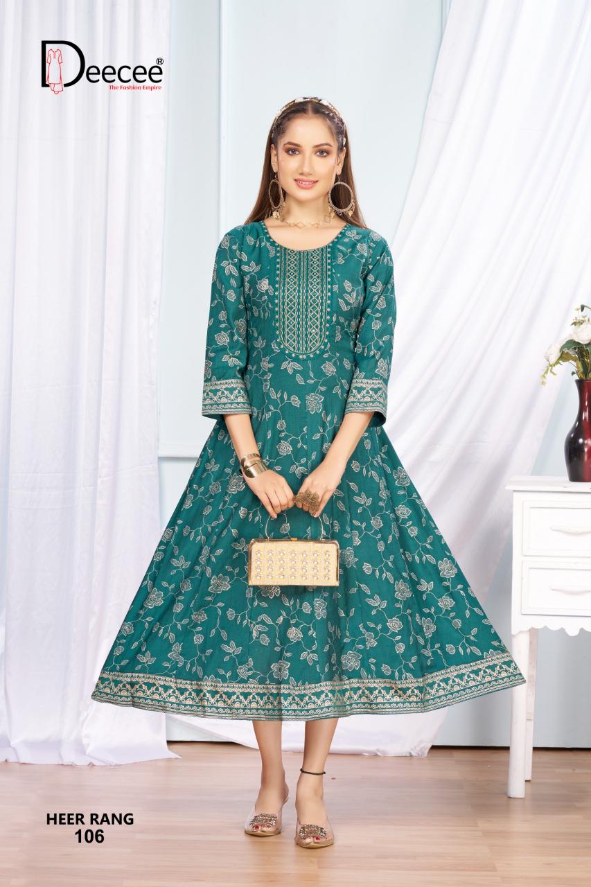 Deecee heer rang flaired kali style kurti wholesale fashion online