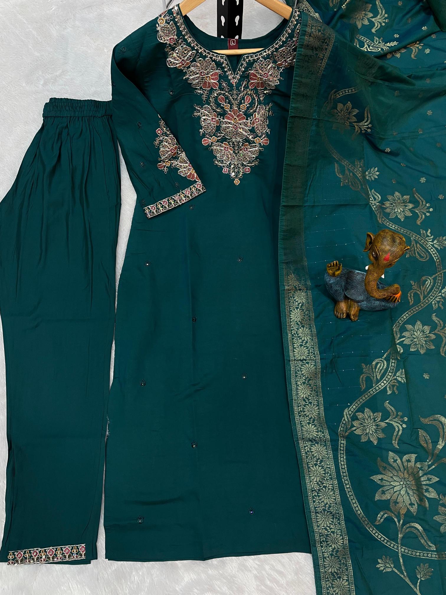 Diva 121 roman silk 3 pcs kurti best wholesale market for clothes in india