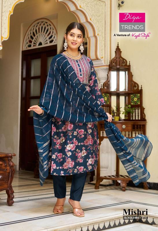 Diya trends mishri vol.1 straight 3pcs banaswadi wholesale kurtis manufacturers