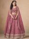 Dusty Rose Pink Organza Sequin Work Wedding Wear Lehenga choli wholesale for resellers