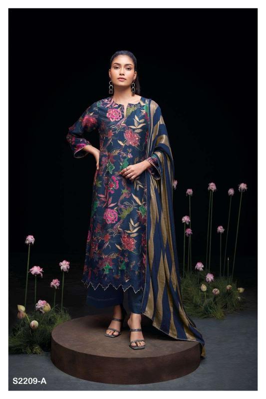 Ganga aika 2209 fancy dress material wholesale in mumbai