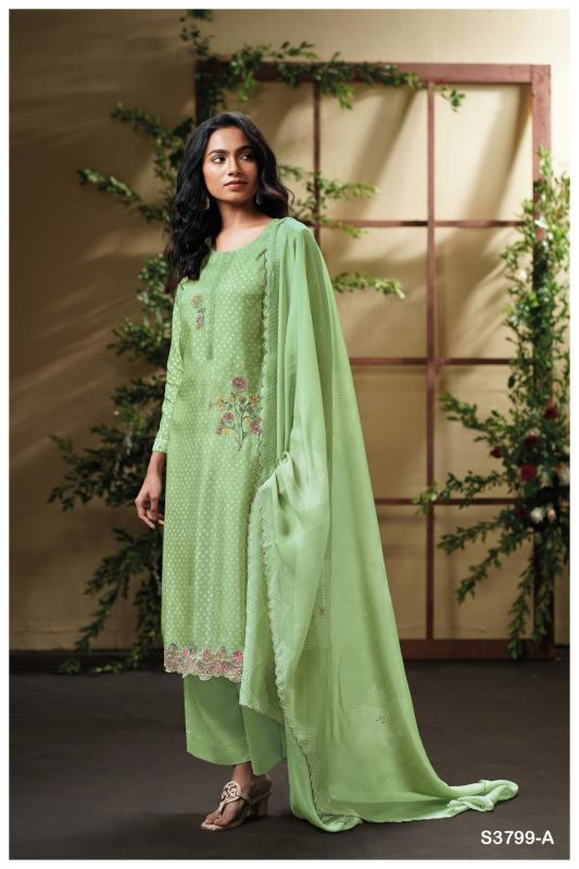 Ganga drishta 3799 wholesale dealer of dress material in surat