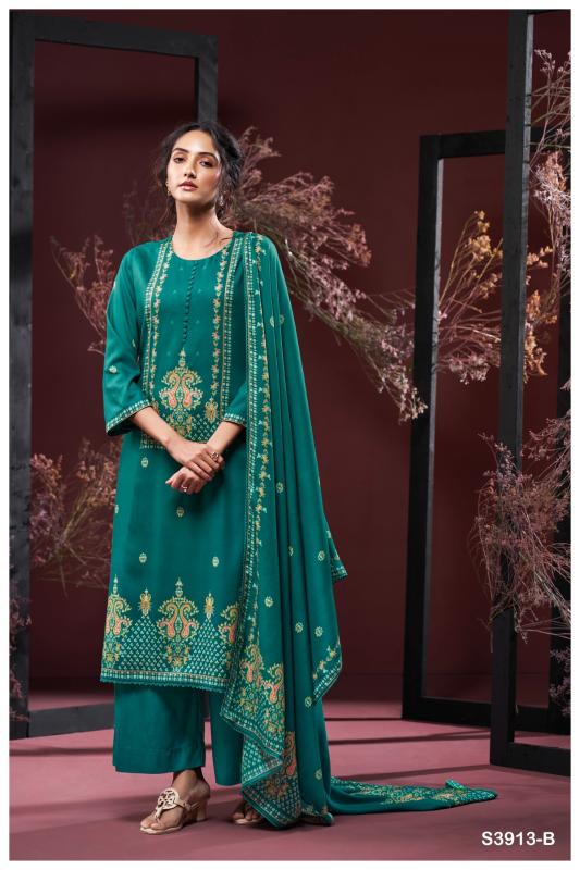 Ganga gulnaz 3913 pashmina cheapest dress material wholesale