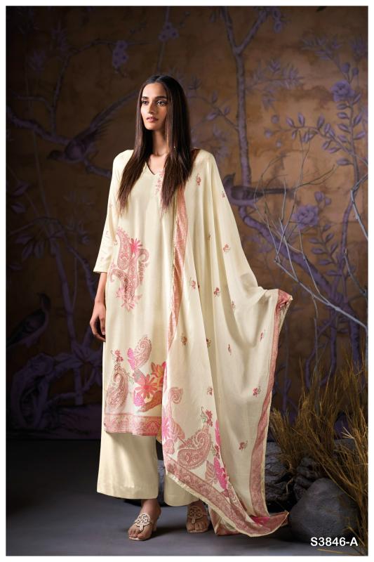 Ganga ivriel 3846 printed wholesale dress material in india