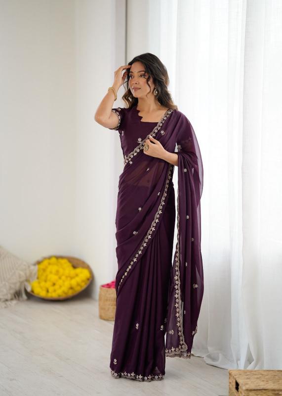 GC soft star georgette silk gujarat saree