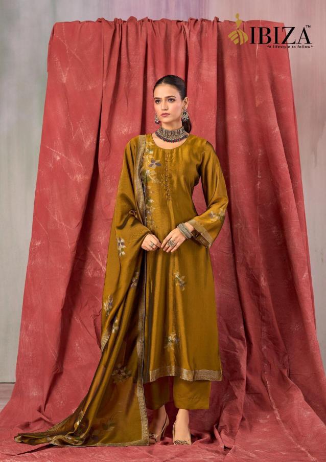Ibiza lehriya silk buy dress material wholesale surat textile catalogue