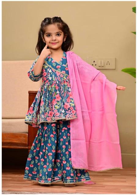 Karma kids 07 girls wear cotton baanvi kurtis wholesale 
