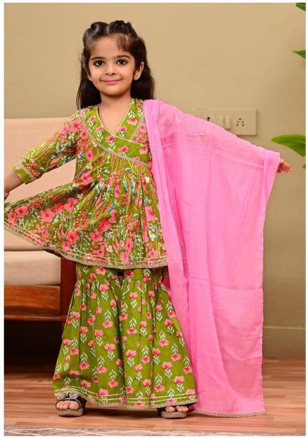 Karma kids 07 girls wear sharara with kurtis wholesale price 