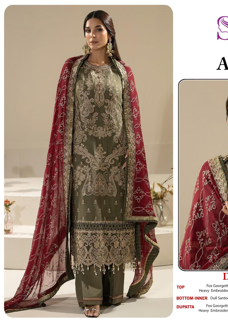 Karma sajida anaya vol 4 angelina cotton embroidered dress material wholesale