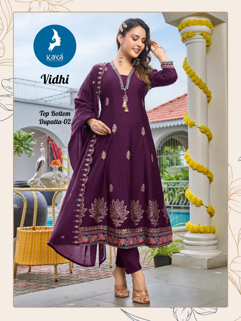 Kaya vidhi anarkali style 3 pcs wholesale kurti online