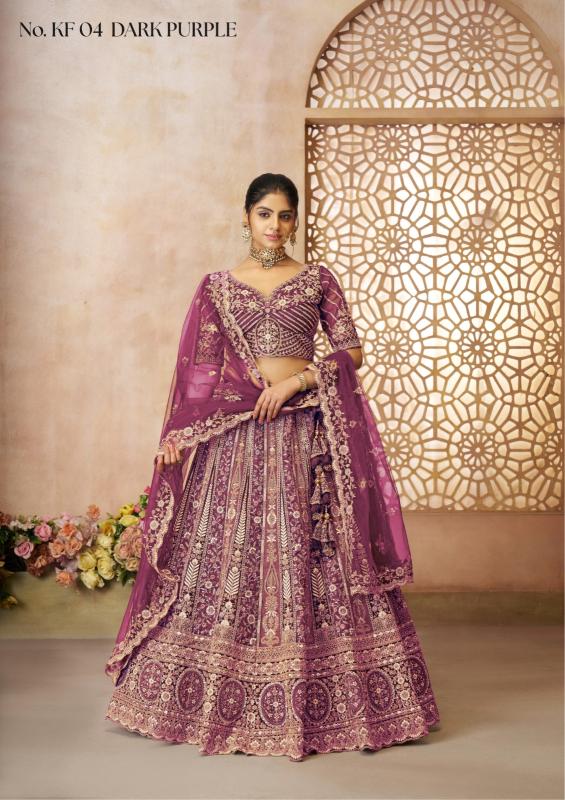 KF-04 Soft net Dark Purple Latest designer Lehengha choli