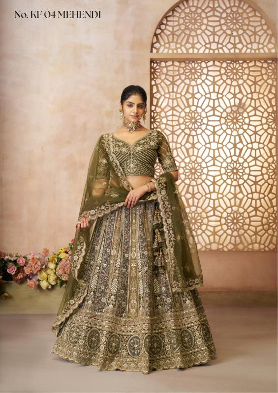KF-04 Soft net Mehndi Lehengha choli for bridesmaids