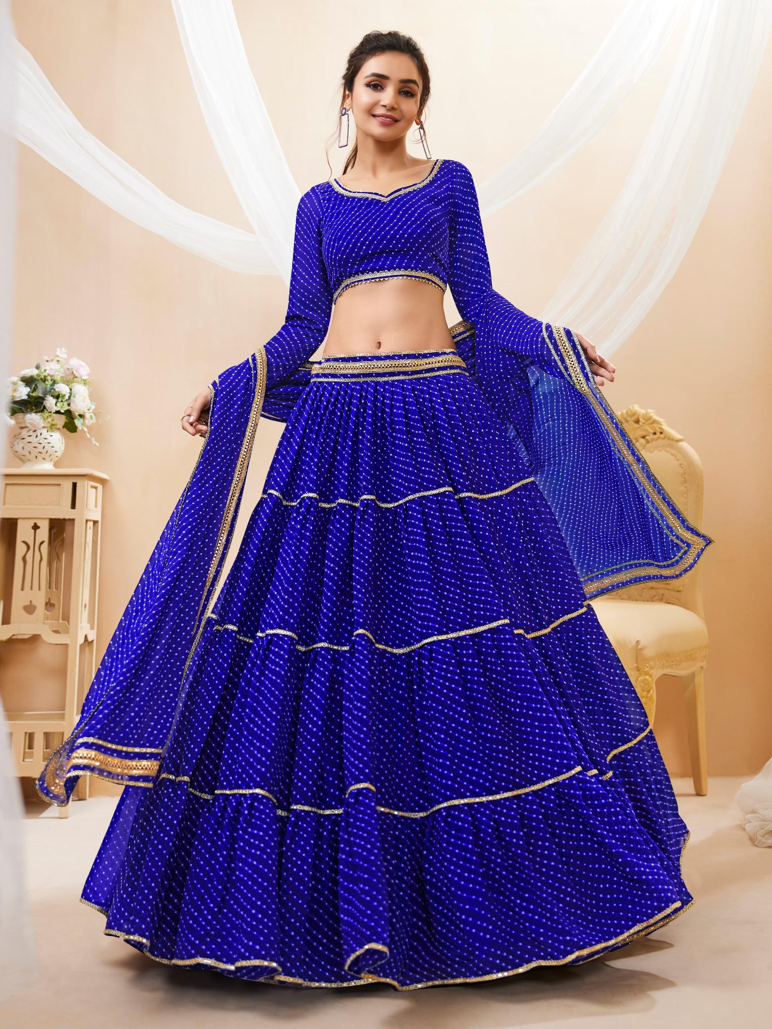 Levisha vol 1 Georgette Blue Lehengha choli retailers