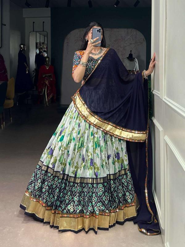 lnb 01 tusser silk Sky Blue Kolkata lehenga choli wholesalers