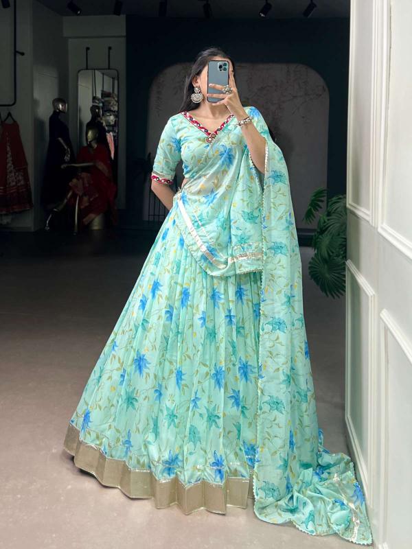 lnb 1716 floral tabby silk PST Lehenga choli manufacturers in Kolkata
