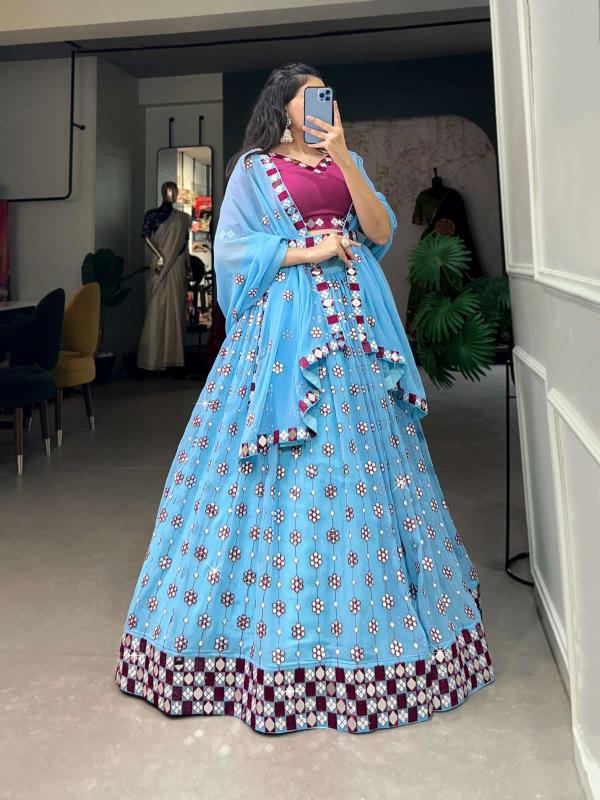 lnb 1733 embroidery with mirror Lehenga choli wholesale dealers in Vadodara