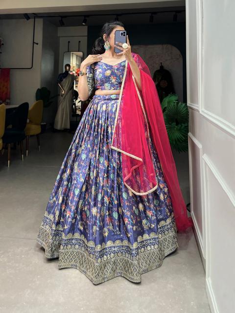 LNB bridesmaids Chinon LUV Lehenga choli manufacturers in Ahmedabad