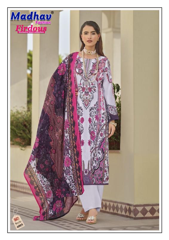 Madhav firdous vol-4 karachi cotton dress material with cotton dupatta wholesale
