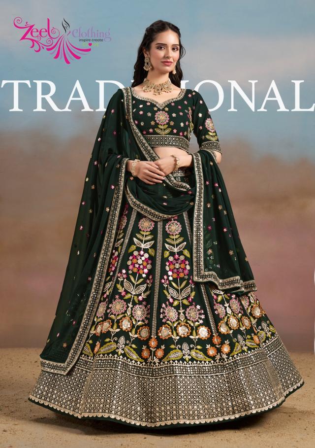 MILONI Georgette green Party wear lehenga choli wholesale