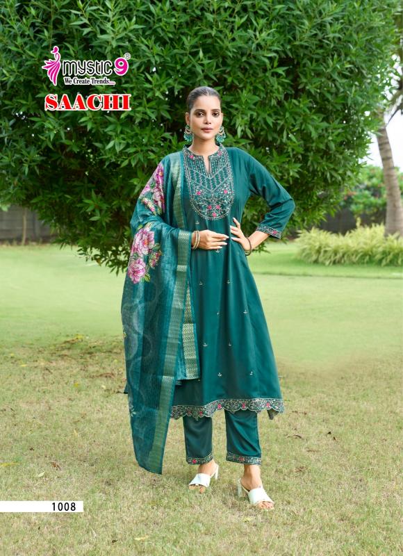 Mystic9 saachi vol 1 princess cut 3 pcs jaipur kurti manufacturer wholesale