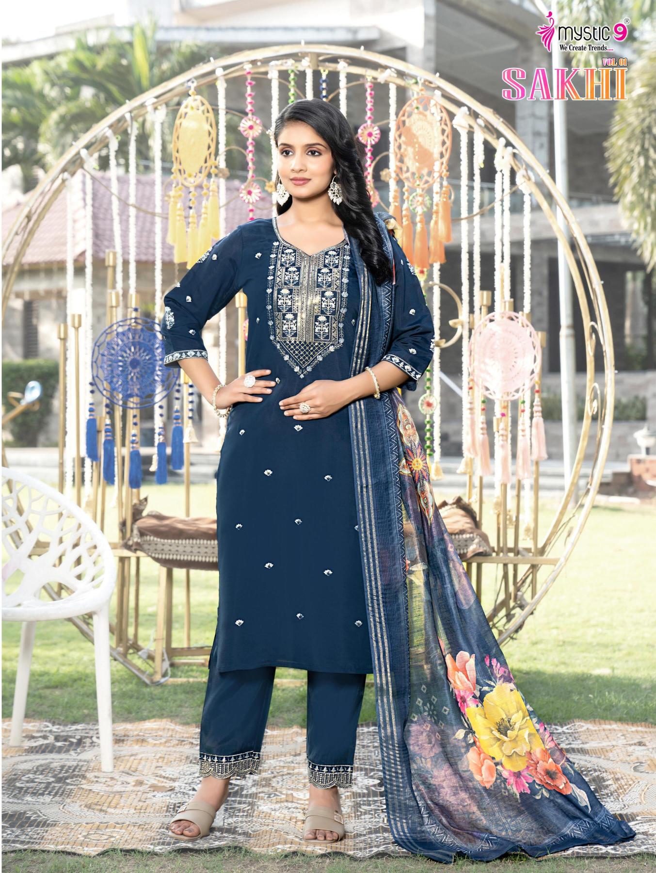 Mystic9 sakhi vol 1 cheapest kurti manufacturers in india