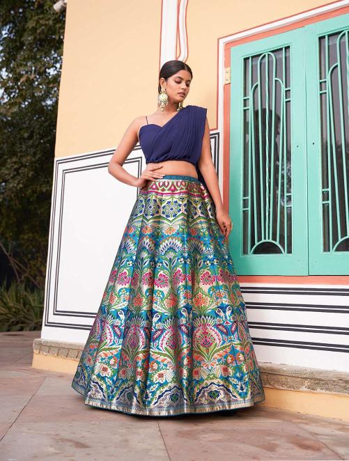 nn 2046 banarasi silk wedding wear Bulk Lehenga choli suppliers in India