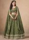 Olive Green Organza Sequin Work Wedding Wear Lehenga choli wholesale prices