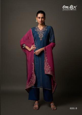 Omtex ekisha printed khadi silk dress material wholesale