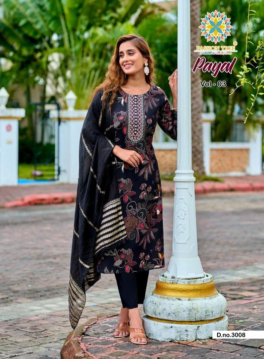 Passion tree payal vol 3 straight 3 pcs ready made dresses wholesale online