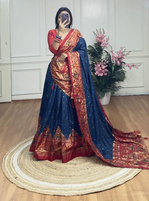 Piramid Dola Silk Blue Lehenga choli wholesale suppliers