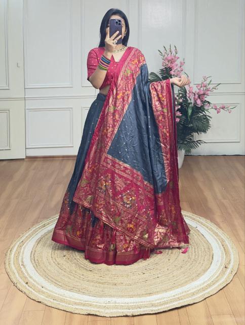 Piramid Dola Silk Sky Blue Bridal lehenga choli wholesale