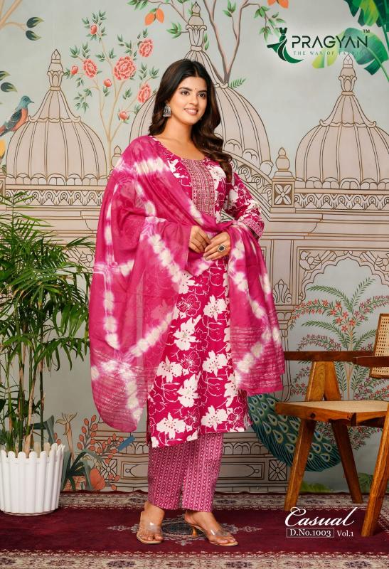 Pragyan casual vol 1 streght cut 3 pcs 7 season kurti