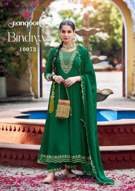 Rangoon bindiya anarkali style 3 pcs kurti wholesale market in india