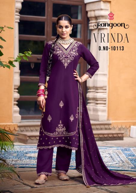 Rangoon vrinda silk 3 pcs kurti wholesaler in kolkata 