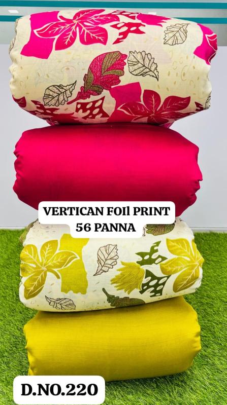 Sajni vertican foil print Polyester fabric wholesale