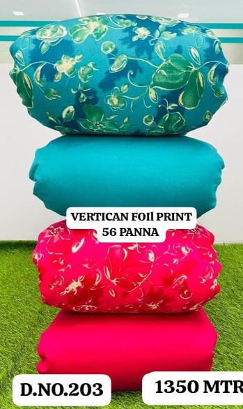 Sajni vertican foil print Textile fabrics wholesale market