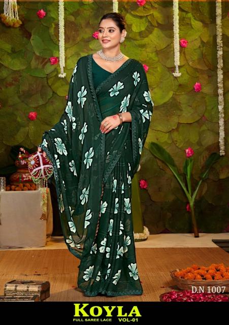 Shorya koyla printed saree textile market in surat