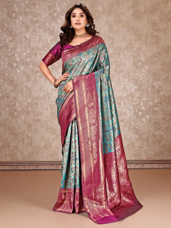 Triveni banarasi silk saree surat wholesale shop