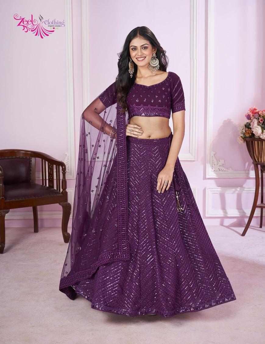 Vamika georgette Purple Lehengha choli manufacturers