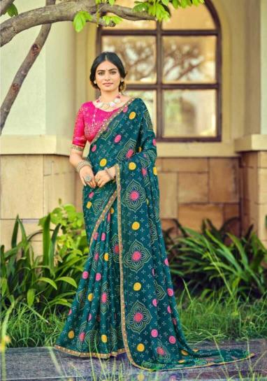 Vipul sindoor chiffon surat fancy saree