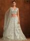 White Heavy Net Thread Embroidery Work Party Wear Lehenga choli wholesale market