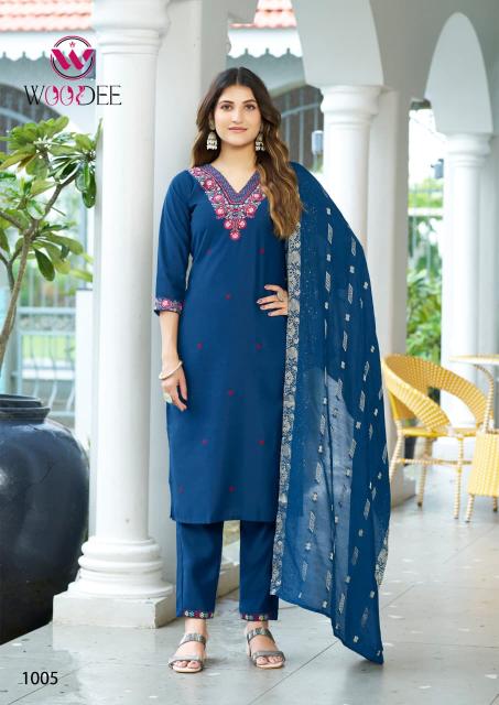 Woodee mahima 3 pcs best branded designer kurti wholesale suppliers