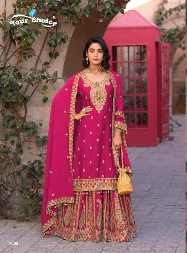 Your choice gold-1 designer surat salwar suits wholesale catalogue manufacturers