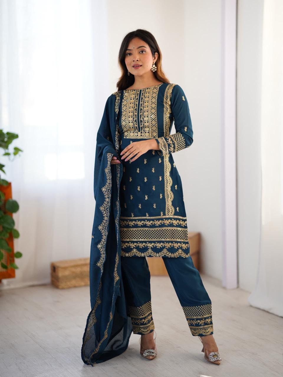Adhya designer 3pcs branded kurtis wholesale bulkli 